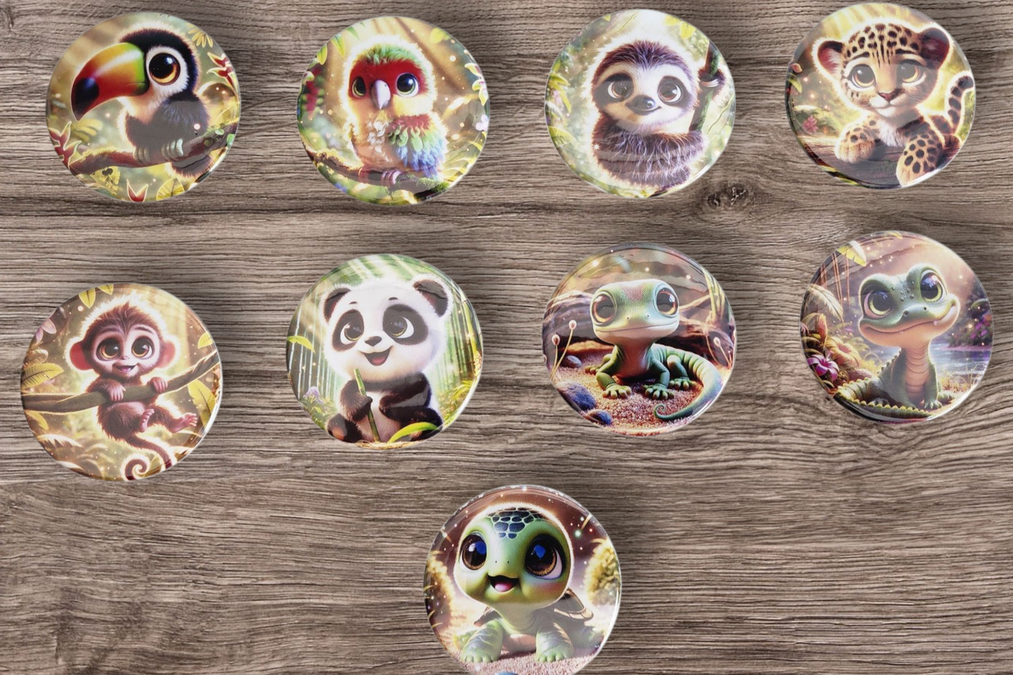 1 Set of our Adorable Jungle Animal Magnet Set– Toddler-Safe, Big-Eyed Fun!