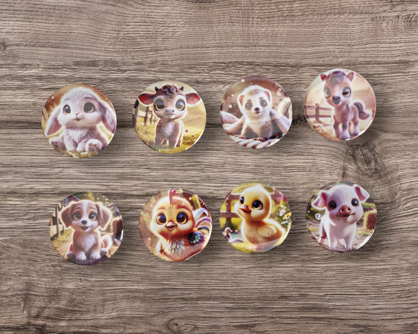 1 Set of our Adorable Farm Animal Magnet Set – Toddler-Safe, Big-Eyed Fun!