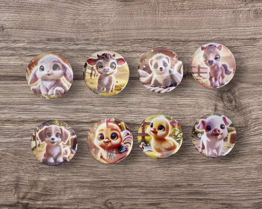 1 Set of our Adorable Farm Animal Magnet Set – Toddler-Safe, Big-Eyed Fun!